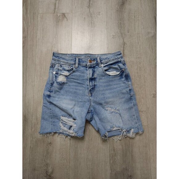 American Eagle Jean Shorts Distressed Lot Blue Denim Size 2 - Picture 6 of 10